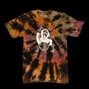 Ghost Face Tie Dye Hand Dyed Spiral Crewneck T-Shirt Size S